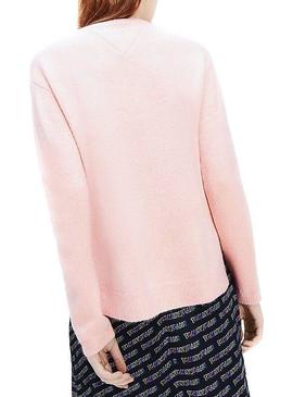 Jersey Tommy Jeans Side Stitch Rosa Para Mujer