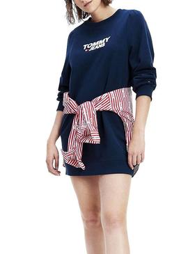 Vestido Tommy Jeans Heart Logo Marino Mujer