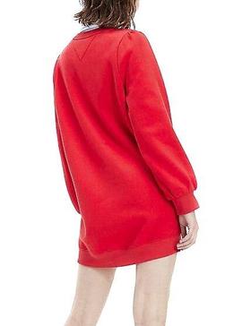 Vestido Tommy Jeans Heart Logo Rojo Para Mujer