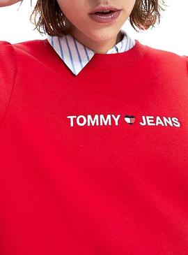 Vestido Tommy Jeans Heart Logo Rojo Para Mujer