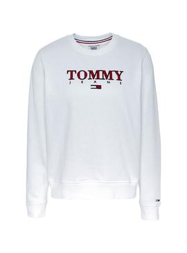 Sudadera Tommy Jeans Essential Logo Blanco Mujer