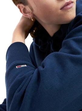 Sudadera Tommy Jeans Modern Logo Azul Para Mujer