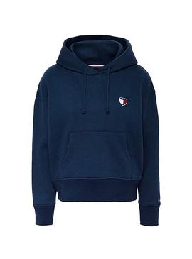 Sudadera Tommy Jeans Modern Logo Azul Para Mujer