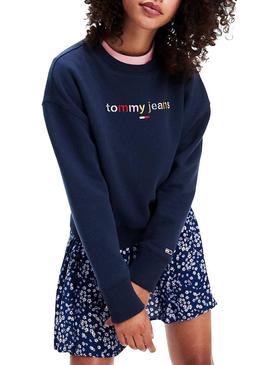 Sudadera Tommy Jeans Logo Multicolor Para Mujer