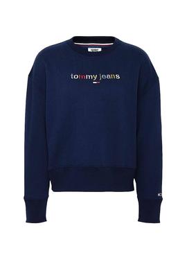 Sudadera Tommy Jeans Logo Multicolor Para Mujer