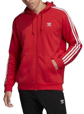 Sudadera Adidas 3-Stripes Rojo Para Hombre