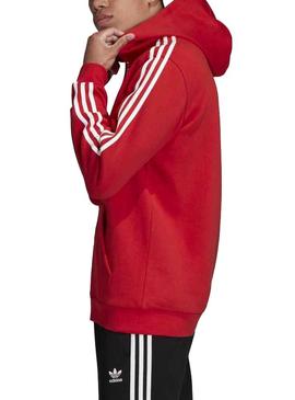 Sudadera Adidas 3-Stripes Rojo Para Hombre