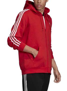 Sudadera Adidas 3-Stripes Rojo Para Hombre