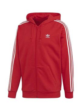 Sudadera Adidas 3-Stripes Rojo Para Hombre