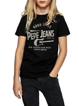 Camiseta Pepe Jeans Terry Negro Para Niño