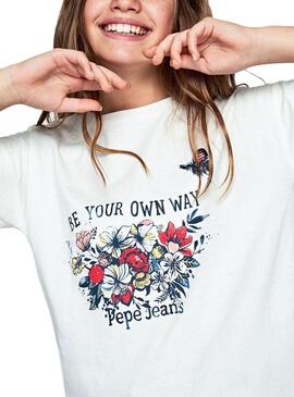 Camiseta Pepe Jeans Celine Blanco Para Niña