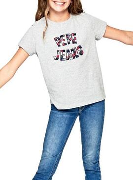 Camiseta Pepe Jeans Cosmic Gris Para Niña