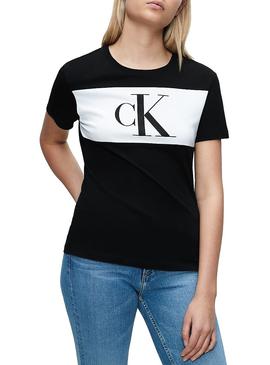 Camiseta Calvin Klein Blocking Monogram Negro 