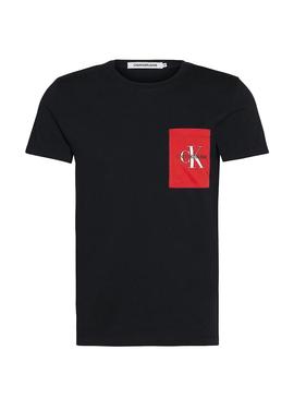 Camiseta Calvin Klein Monogram Pocket Negro Hombre