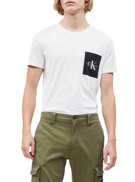 Camiseta Calvin Klein Monogram Pocket Blanco