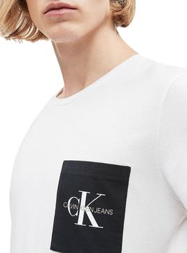 Camiseta Calvin Klein Monogram Pocket Blanco