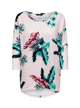 Camiseta Only Elcos Floral Rosa Para Mujer