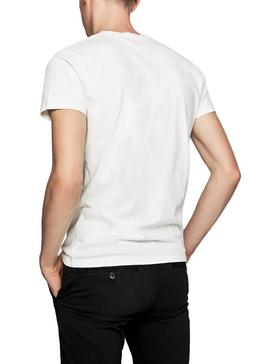 Camiseta Pepe Jeans Bobby Blanco Para Hombre