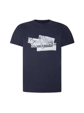 Camiseta Pepe Jeans Bobby Azul Para Hombre