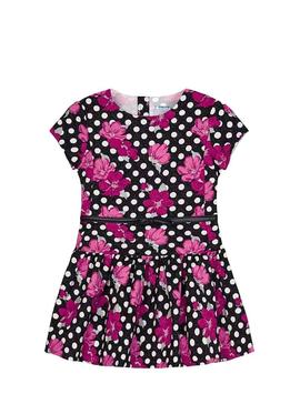 Vestido Mayoral Jacquard Estampado Negro Para Niña