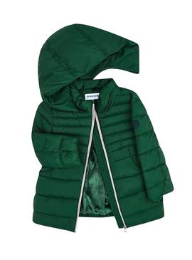 Abrigo Acolchado Mayoral Colegial Verde Para Niña