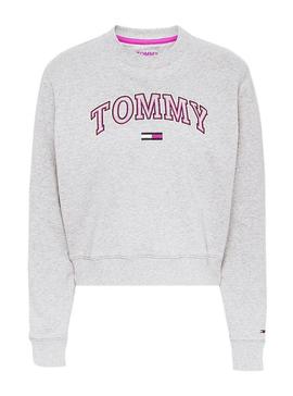 Sudadera Tommy Jeans Neon Outline Gris Mujer