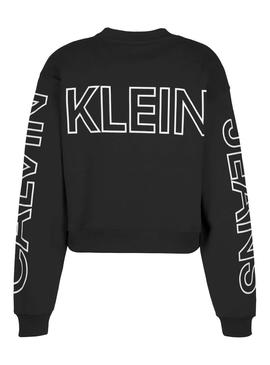 Sudadera Calvin Klein Blocking Logo Negro Mujer