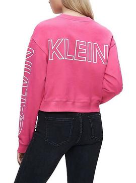Sudadera Calvin Klein Blocking Logo Rosa Mujer