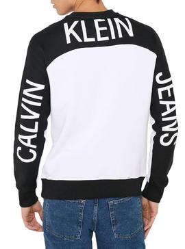 Sudadera Calvin Klein Bloking Logo Blanco Hombre