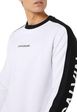 Sudadera Calvin Klein Bloking Logo Blanco Hombre