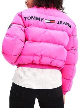 Cazadora Tommy Jeans Bomber Reversible Rosa Mujer