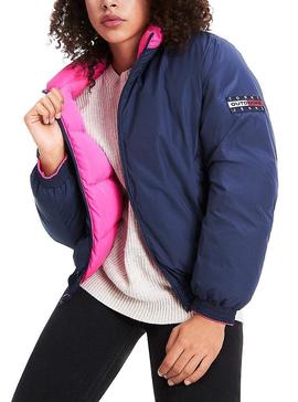 Cazadora Tommy Jeans Bomber Reversible Rosa Mujer