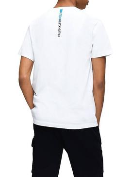 Camiseta Calvin Klein Jeans Stripe Blanco Hombre