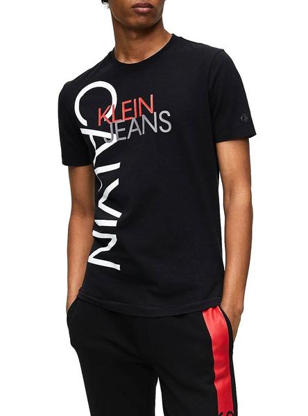 Camiseta Calvin Klein Jeans Vertical Negro Hombre