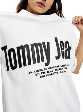 Camiseta Tommy Jeans Diagonal Blanco Mujer