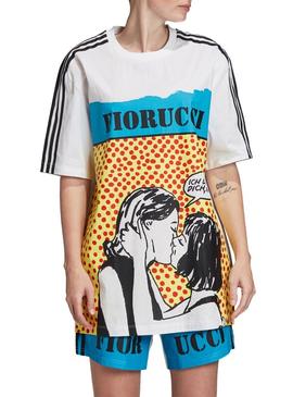 Camiseta Adidas Fiorucci Blanco Mujer