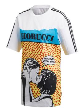 Camiseta Adidas Fiorucci Blanco Mujer