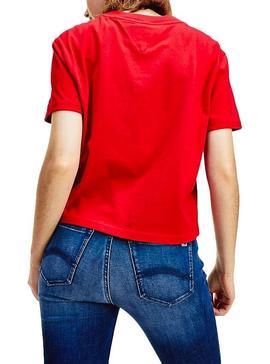 Camiseta Tommy Jeans Linear Rojo Mujer