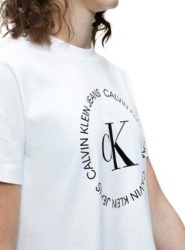 Camiseta Calvin Klein Jeans Round Logo Blanco