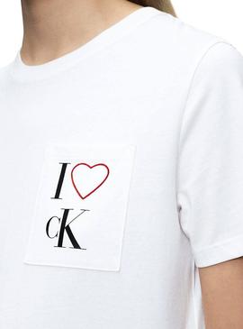 Camiseta Calvin Klein Love Blanco Mujer