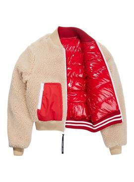 Bomber Tommy Jeans Reversible Rojo Mujer