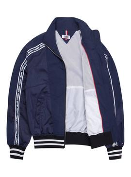 Bomber Tommy Jeans Tape Logo Azul Mujer