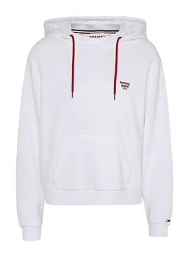 Sudadera Tommy Jeans Neck Blanco Mujer