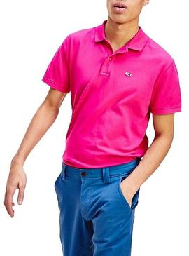 Polo Tommy Jeans Classic Solid Fucsia Hombre