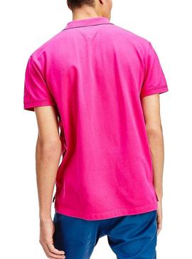 Polo Tommy Jeans Classic Solid Fucsia Hombre