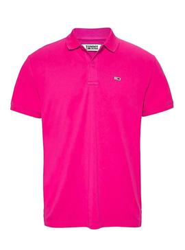 Polo Tommy Jeans Classic Solid Fucsia Hombre