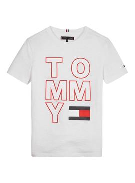 Camiseta Tommy Hilfiger Maxilogo Blanco Niño