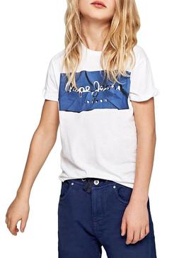 Camiseta Pepe Jeans Raury Blanco Niño