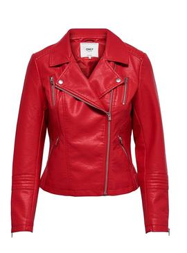 Cazadora Only Gemma Biker Rojo Mujer