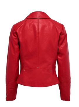 Cazadora Only Gemma Biker Rojo Mujer